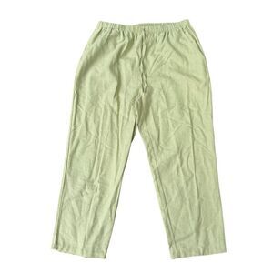 Stonebridge light green linen blend elastic waist pants trousers size PL